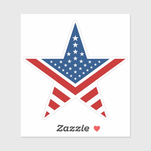Pegatina Bandera estadounidense de cinco puntos (Hoja)