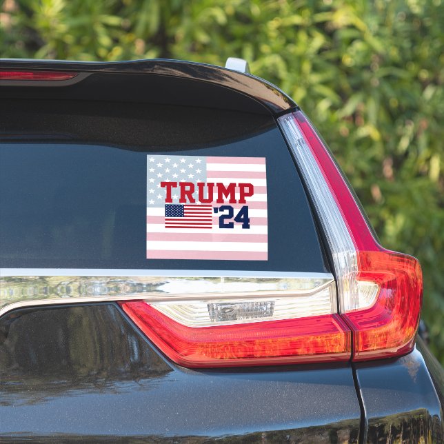 Pegatina Bandera estadounidense Donald Trump 2024 (Lado del coche)