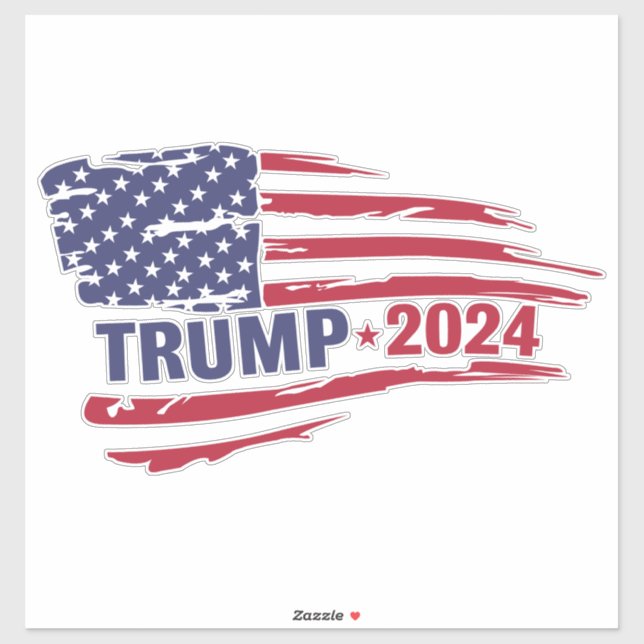 Pegatina Bandera estadounidense electoral de Trump 2024 (Hoja)