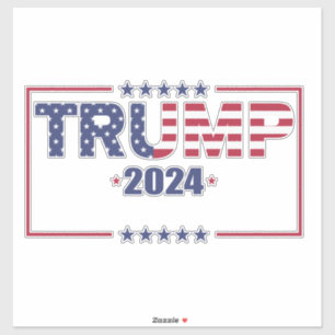 Pegatina Bandera estadounidense electoral de Trump 2024