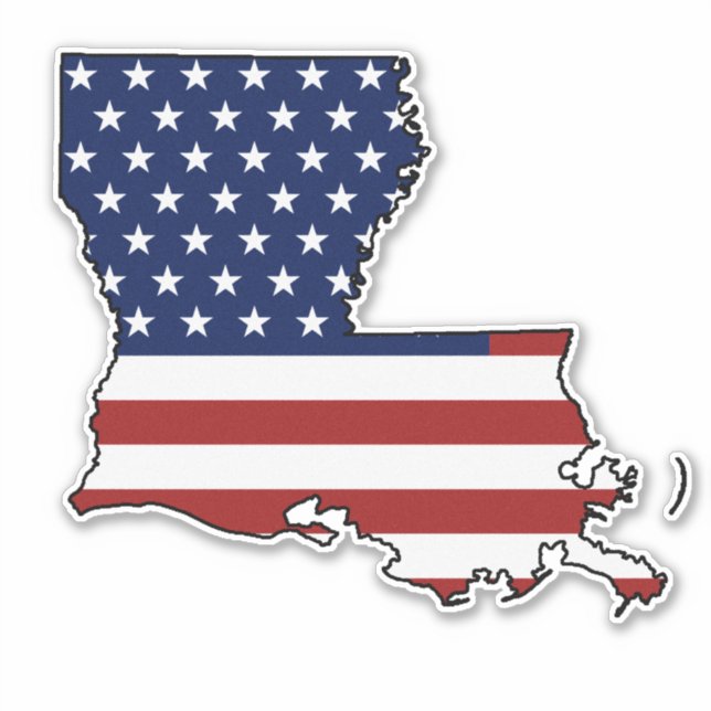 Pegatina Bandera estadounidense Louisiana (Anverso)