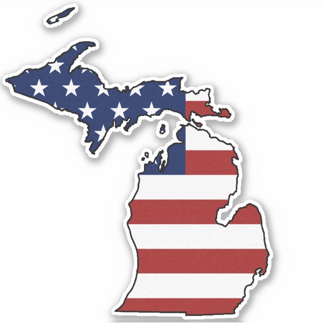 Pegatina Bandera estadounidense Michigan (Anverso)