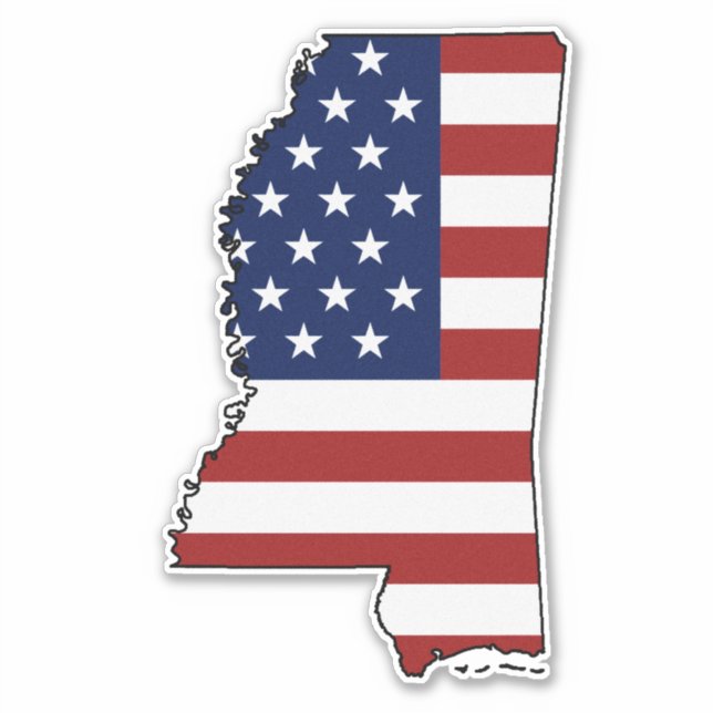 Pegatina Bandera estadounidense Mississippi (Anverso)
