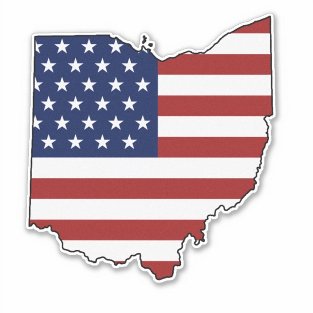 Pegatina Bandera estadounidense Ohio (Anverso)