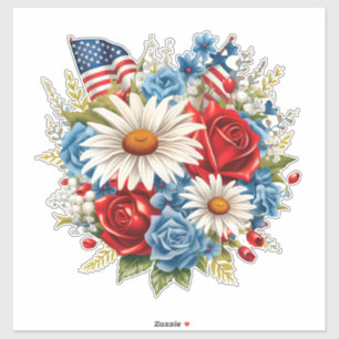 Pegatina Bandera estadounidense patriótica 4 de julio, día 