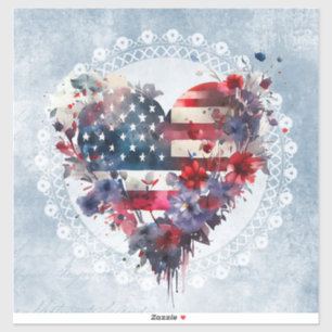 Pegatina Bandera estadounidense patriótica 4 de julio, día 