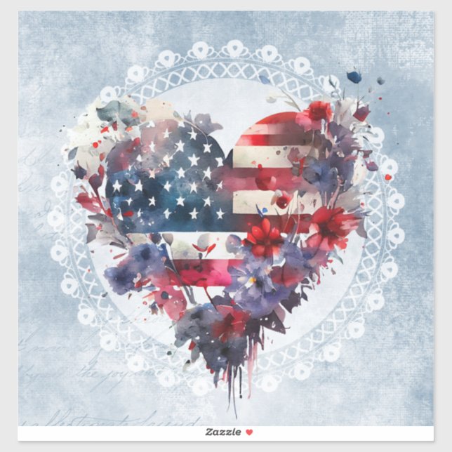 Pegatina Bandera estadounidense patriótica 4 de julio, día  (Hoja)