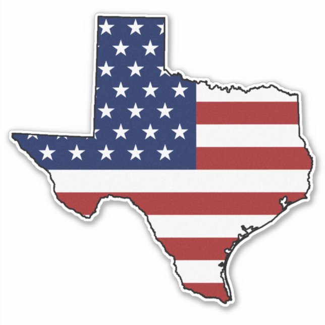 Pegatina Bandera estadounidense Texas (Anverso)