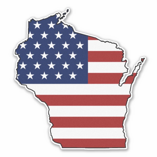 Pegatina Bandera estadounidense Wisconsin (Anverso)