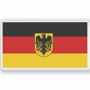Pegatina Bandera estatal de Alemania y pabellón militar y d