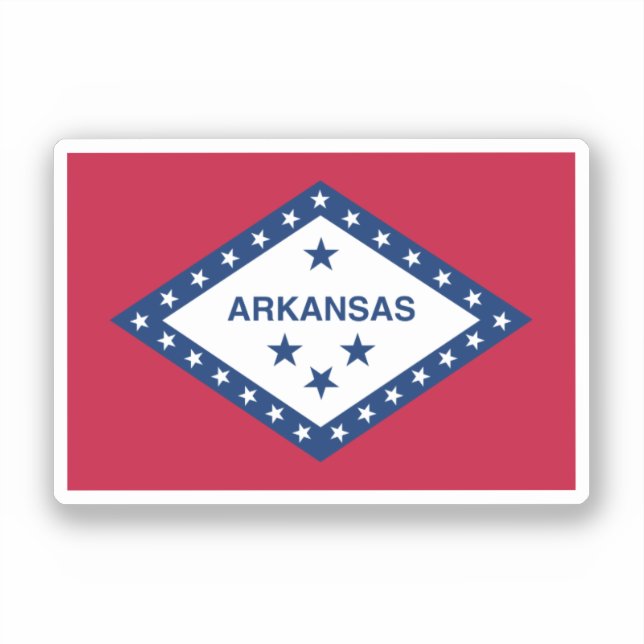 Pegatina Bandera estatal de Arkansas (Anverso)