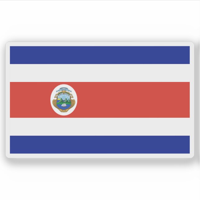 Pegatina Bandera estatal de Costa Rica con emblema (1998-ho (Anverso)