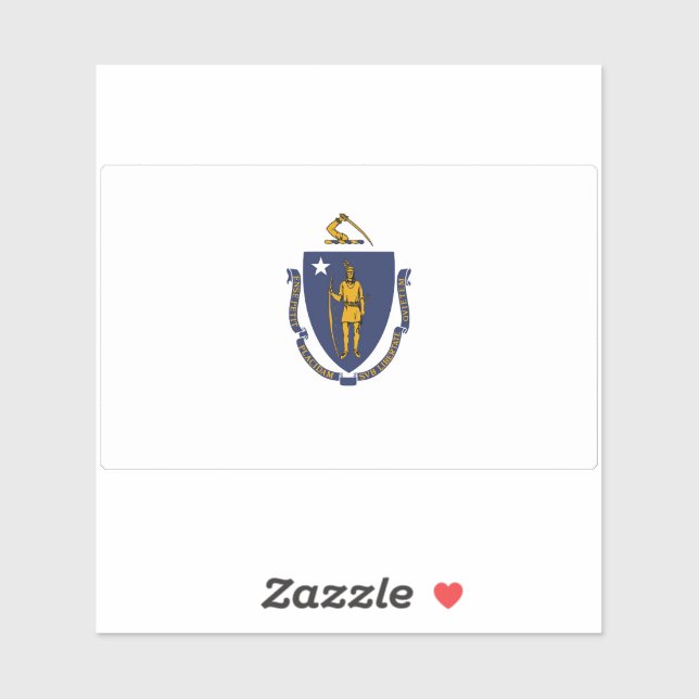 Pegatina Bandera estatal de Massachusetts (Hoja)