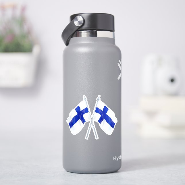 Pegatina Bandera finlandesa gemela (hidrofrasco)