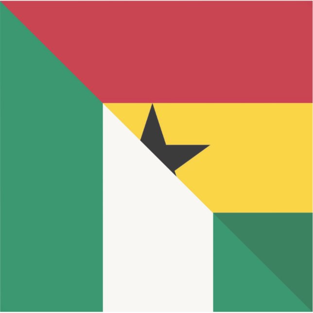 Pegatina Bandera ghanesa nigeriana Nigeria Ghana Naija (Anverso)
