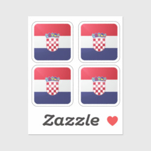 Pegatina Bandera glamurosa cuadrada de Croacia