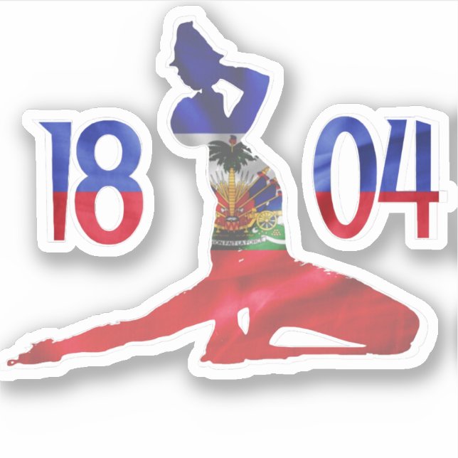 Pegatina Bandera haitiana 1804 Neg Mawon | Independencia ha (Anverso)