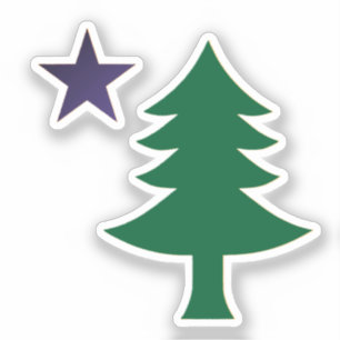 Pegatina Bandera histórica del pino de Maine (1901–1909)