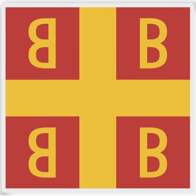 Pegatina Bandera Imperial Bizantina, siglo XIV (Anverso)