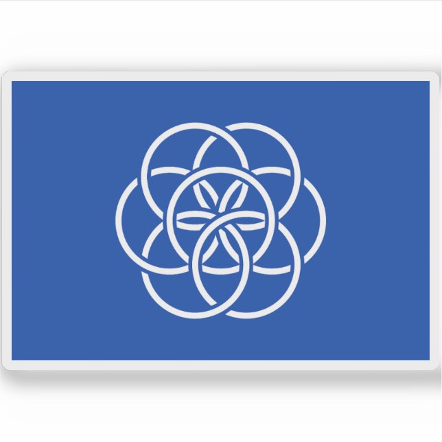 Pegatina Bandera internacional del planeta Tierra (Anverso)