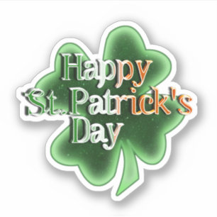 Pegatina Bandera irlandesa Feliz día de San Patricio