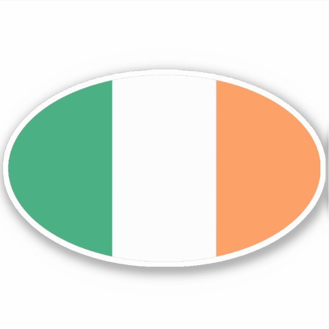 Pegatina Bandera irlandesa Oval (Anverso)