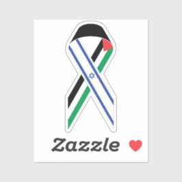 Pegatina Bandera israelí y palestina cinta de la paz