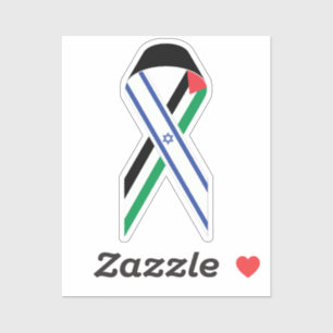 Pegatina Bandera israelí y palestina cinta de la paz