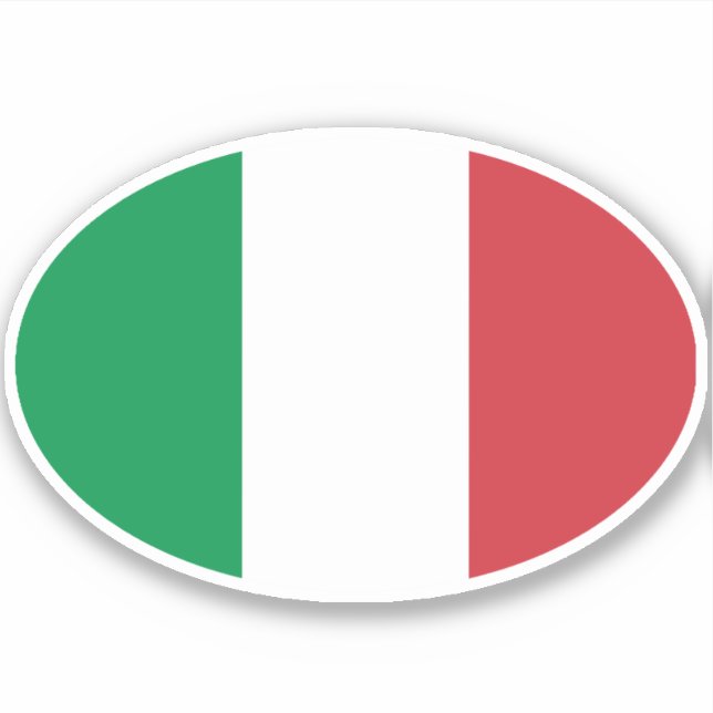 Pegatina Bandera italiana de Oval (Anverso)