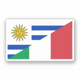 Pegatina Bandera italiana uruguaya