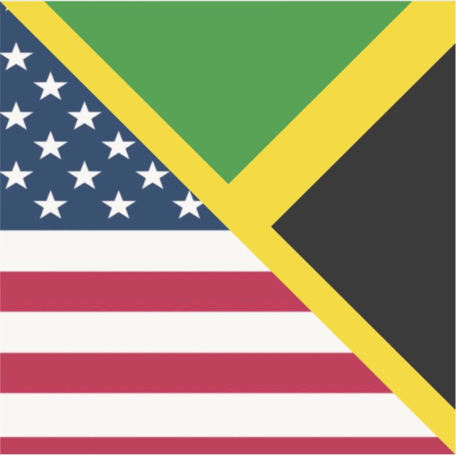 Pegatina Bandera jamaiquina estadounidense | Jamaica Estado (Anverso)