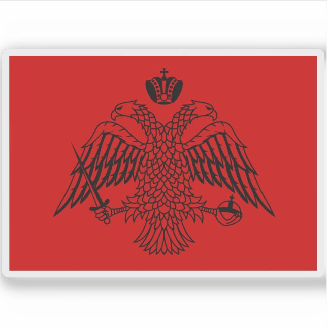 Pegatina Bandera militar de Grecia (primera guerra otomana- (Anverso)