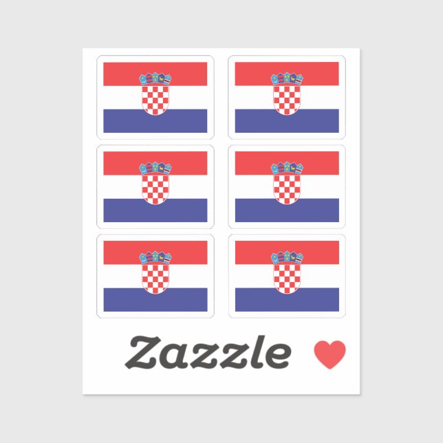 Pegatina Bandera nacional de Croacia de 6 (Hoja)