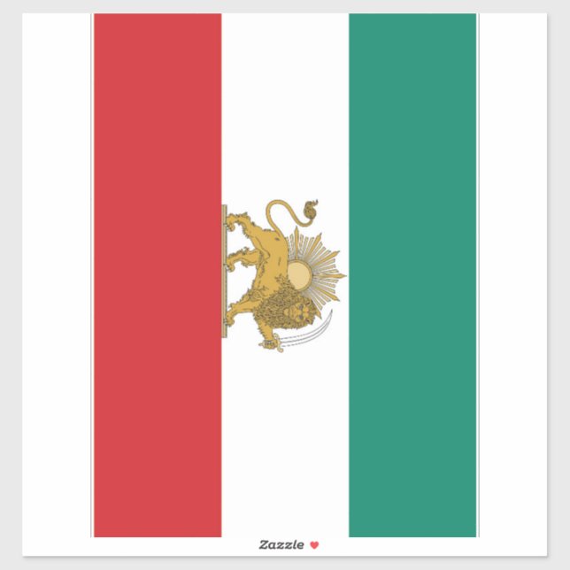Pegatina Bandera Nacional de Irán de Persia de 1973 (Hoja)