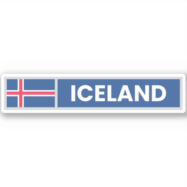 Pegatina Bandera nacional de Islandia (Anverso)