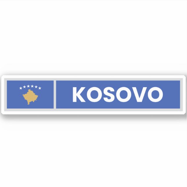 Pegatina Bandera nacional de Kosovo (Anverso)