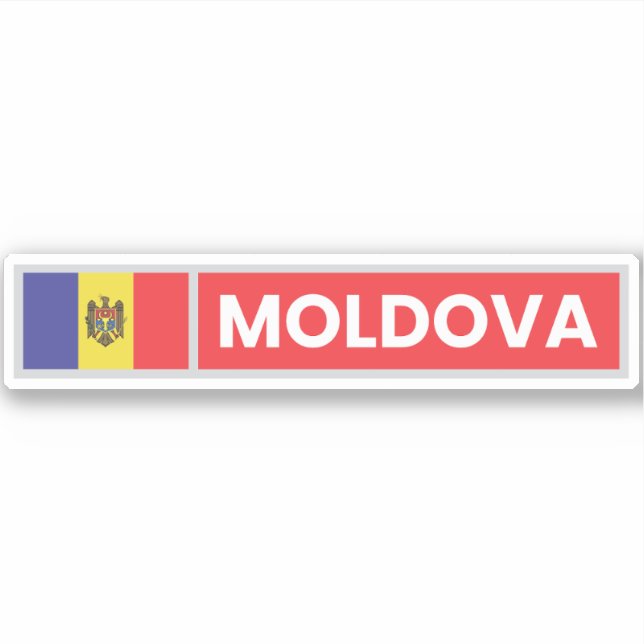 Pegatina Bandera nacional de Moldavia (Anverso)