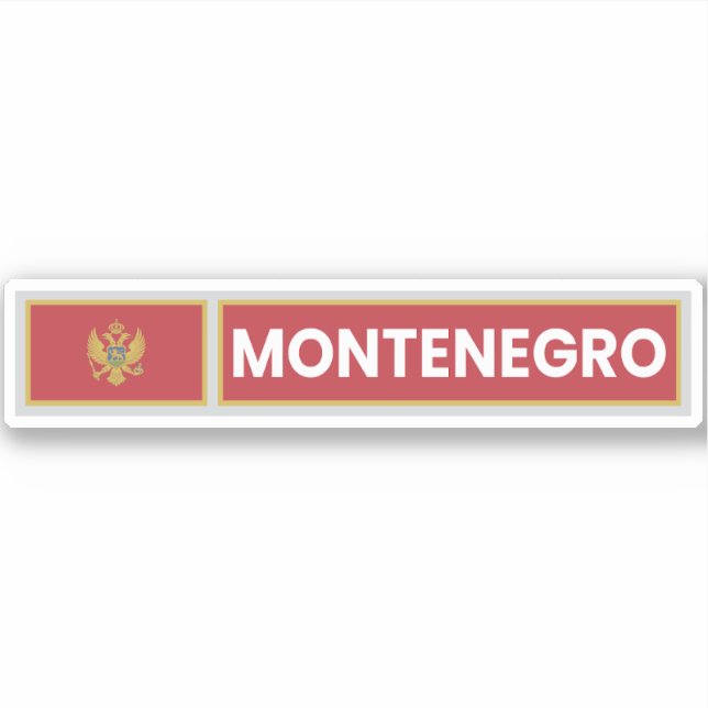 Pegatina Bandera nacional de Montenegro (Anverso)