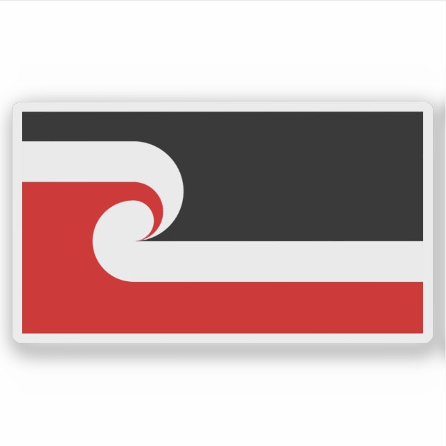 Pegatina Bandera nacional maorí tino rangatiratanga, Nueva  (Anverso)