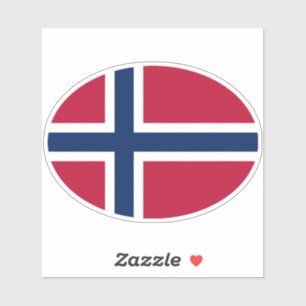 Pegatina Bandera noruega de Oval