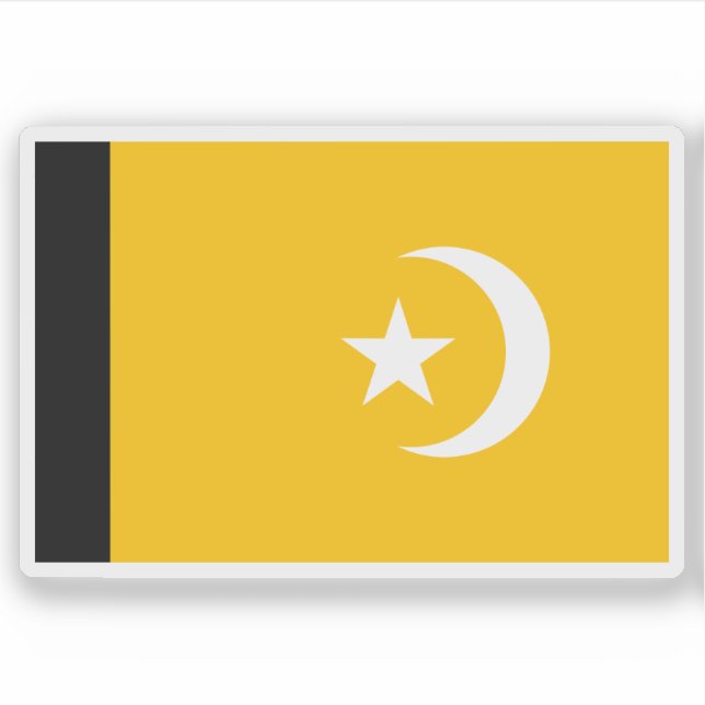 Pegatina Bandera oficial de la isla Mwali, Comoras (2002-20 (Anverso)