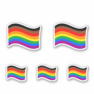 Pegatina Bandera ondeante del Orgullo Arciris de Filadelfia