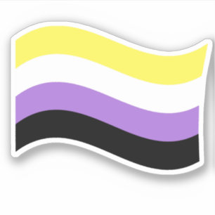 Pegatina Bandera Ondeante NoBinaria