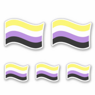 Pegatina Bandera Ondeante NoBinaria