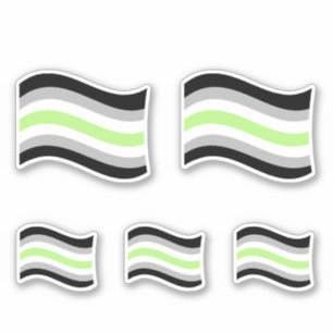 Pegatina Bandera ondulada de orgullo agénero