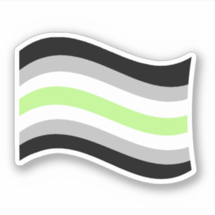 Pegatina Bandera ondulada de orgullo agénero