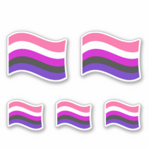Pegatina Bandera ondulada de orgullo genderfluid