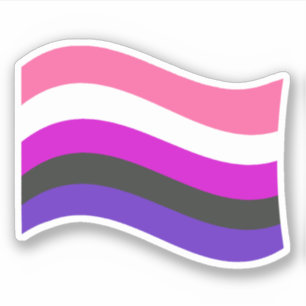 Pegatina Bandera ondulada de orgullo genderfluid