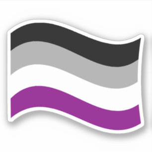 Pegatina Bandera Ondulada del Orgullo Asexual