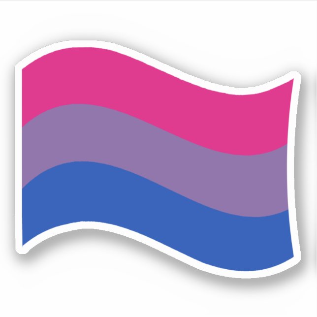 Pegatina Bandera ondulada del Orgullo Bisexual (Anverso)